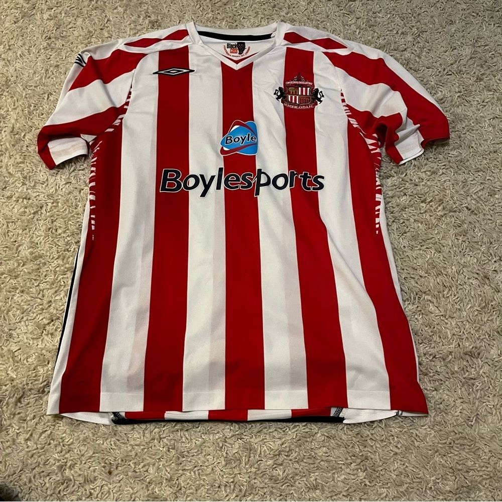 UNDERLAND UMBRO 2007/2008 FOOTBALL SOCCER HOME JERSEY SIZE “L"